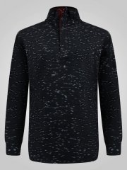 D555 Chandler Reno 1/4 Zip Neck Sweatshirt With Bear Logo Zwart