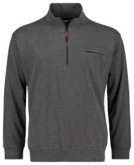 Adamo 159305 Sweater met opstaande kraag en rits Donkergrijs melange