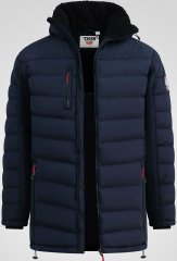 D555 Workington Gewatteerde Jas Met Capuchon En Sherpavoering Donkerblauw