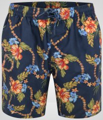 D555 Dawson AO Zwemshorts met Hawaiiprint Marineblauw