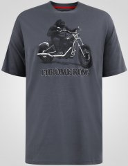D555 Craig Gorilla Biker T-shirt met Print Donkergrijs