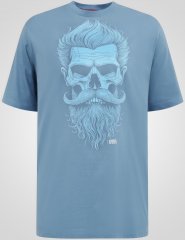 D555 Miller Bearded Skull T-shirt met Print