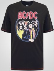 D555 Hugh Official ACDC Highway To Hell T-shirt met Print Zwart