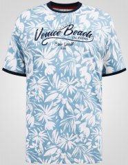 D555 Shoreham AO T-shirt met Venice Beach Print Blauw