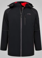 D555 Jamie Soft Shell Detachable Hood Padded Jacket Zwart