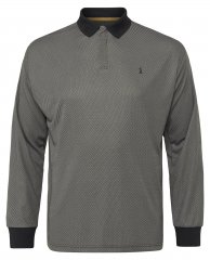 North Latitude Cool Effect Poloshirt Lange Mouw Zwart