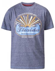 D555 Hallam Florida Wave Masters Crew Neck T-Shirt Navy Twist