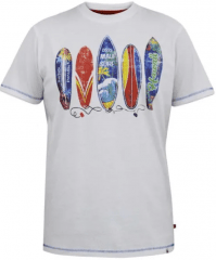 D555 Bridgford T-shirt met surfprint wit