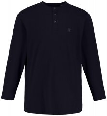 JP1880 702555 Henley T-shirt met lange mouwen Donkerblauw