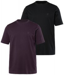 JP1880 702637 T-shirt met ronde hals 2-pack Donkerpaars/Zwart