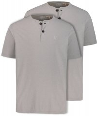 JP1880 708420 Henley T-shirt 2-pack Grijs gemêleerd