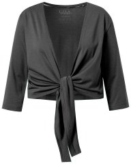 Ulla Popken 794514 Jersey bolero met knoop Antraciet
