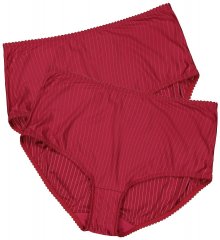 Ulla Popken 800279 Gestreepte slips 2-pack Wijnrood