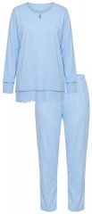 Ulla Popken 810592 Pyjama met kant Lichtblauw