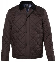 JP1880 811805 Gewatteerd jack met corduroy kraag Zwartbruin