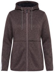 Ulla Popken 812880 Gebreide fleecejas met teddyfleece Taupe