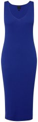 Ulla Popken 817591 Gebreide jurk met V-hals Blauw