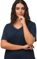 Ulla Popken 819289 Nachthemd met korte mouwen 2-pack Donkerblauw