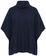 Ulla Popken 820620 Ponchotrui met col Donkerblauw