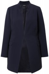 Ulla Popken 823318 Blazer met opstaande kraag Donkerblauw