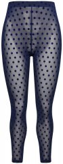 Ulla Popken 823383 Gestippelde panty legging Donkerblauw