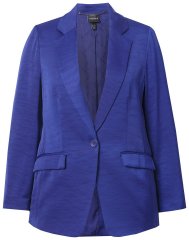 Ulla Popken 826161 Gestructureerde blazer met kleppen Donkerblauw