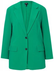 Ulla Popken 826487 Oversized blazer met kleppen Smaragdgroen