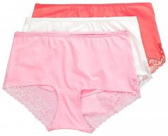 Ulla Popken 827465 Hipsters met kant 3-pack Roze