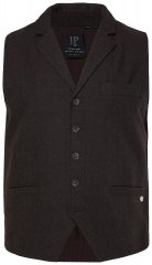 JP1880 828736 Tweed gilet met gebreide rug Donkerbruin