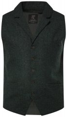 JP1880 828736 Tweed gilet met gebreide rug Flessengroen