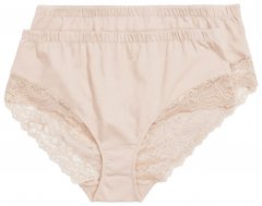 Ulla Popken 830094 Slips met kant 2-pack Beige