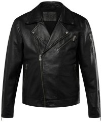 JP1880 830586 Bikerjack van lamsnappa Zwart