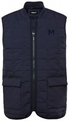 Men+ 464 Bodywarmer gewatteerd met collegekraag Donkerblauw