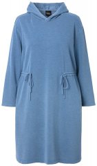 Ulla Popken 834536 Sweatjurk met capuchon Denimblauw
