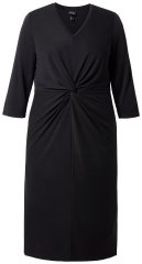 Ulla Popken 836514 Midi-jurk met driekwartmouwen Zwart