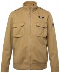 Men+ 641 Katoenen jack met opstaande kraag Camel