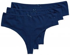 Ulla Popken 838637 Strings 3-pack Donkerblauw