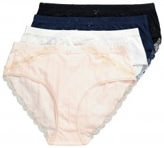 Ulla Popken 839167 Slips met kant 4-pack Meerkleurig