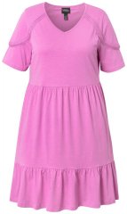 Ulla Popken 840115 Jersey jurk met korte mouwen Roze