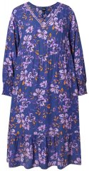 Ulla Popken 841873 Gebloemde midi-jurk Donkerblauw