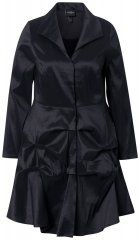 Ulla Popken 842028 Peplum blazer met plooien Zwart