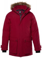 Men+ 619 Functionele parka met capuchon van imitatiebont Wijnrood