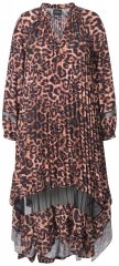 Ulla Popken 842979 Jurk met dierenprint Bruin
