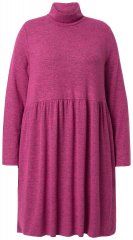Ulla Popken 844233 Gebreide jurk met lange mouwen Bessenrood