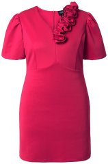Ulla Popken 845148 Gebloemde bodycon jurk Magenta