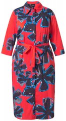 Ulla Popken 846164 Gebloemde blousejurk Rood