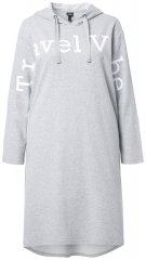 Ulla Popken 846886 Sweatjurk met capuchon Grijs gemêleerd