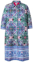 Ulla Popken 846952 Gebloemde blousejurk Wit