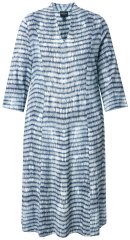 Ulla Popken 847643 Gestreepte jersey jurk Donkerblauw