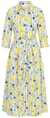 Ulla Popken 848081 Gestreepte blousejurk Wit